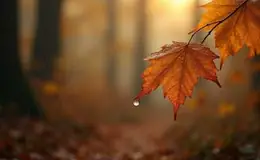 Peaceful Warm Rain in the Autumn Forest